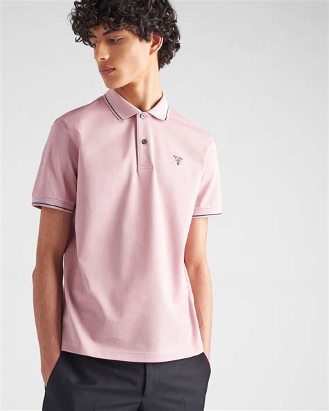 Alabaster Pink Cotton piqué polo shirt 